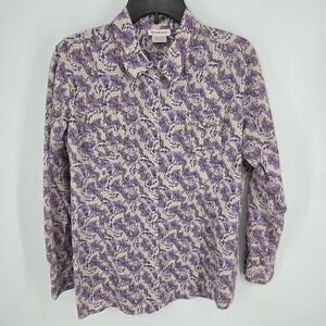 Ariat Purple and Cream Paisley Button-Up Shirt